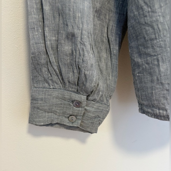 Eileen Fisher linen button down , sz : medium Pit - Picture 4 of 7